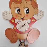 Orologio da muro Pinocchio in legno – decorazione
