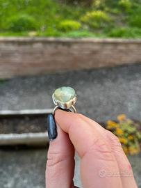 Anello argento indiano con pietra di crisoprasio