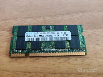 Samsung 1 GB PC2-5300 CL 5-5-5 SODIMM