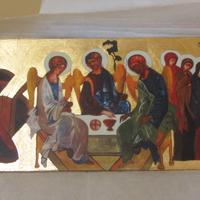 icona trittico NATIVITA’+TRINITA’+TOMBA VUOTA