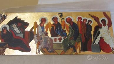 icona trittico NATIVITA’+TRINITA’+TOMBA VUOTA