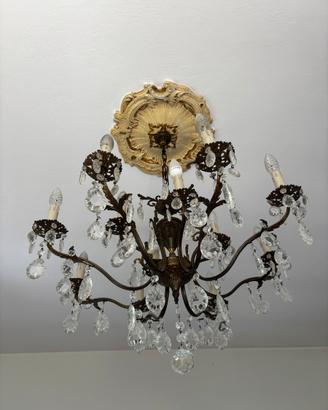Lampadario a cristalli stile Liberty