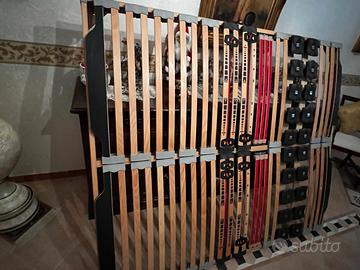 Rete letto matrimoniale a doghe in legno