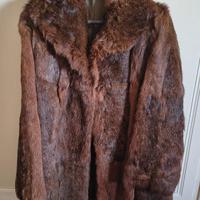 Giacca da donna in lapin marrone anni '80 nuova.