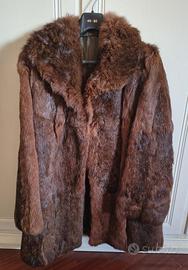 Giacca da donna in lapin marrone anni '80 nuova.