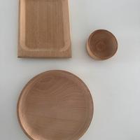 Set ciotola + vassoio in legno