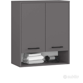 Pensile bagno grigio grafite 64x30x94 cm