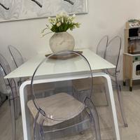 Tavolo bianco in vetro temperato target