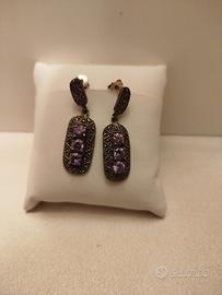 Orecchini vintage in argento e ametista