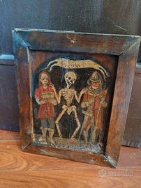 Antico raro memento mori vanitas chiesa epoca