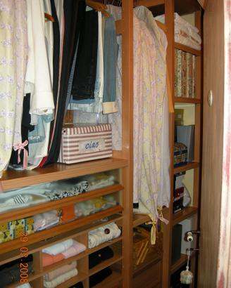Cabina armadio in tamburato di rovere
