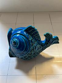 Salvadanaio in ceramica blu Rimini di Bitossi