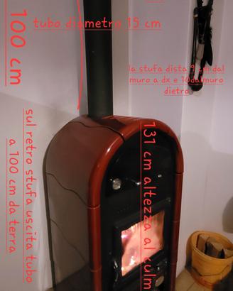 Stufa Nordica a legna con forno tubo compreso

