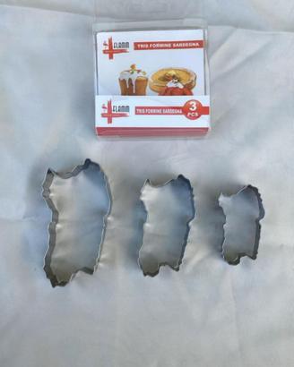 Tris di Formine taglia biscotti a forma di Sardegn