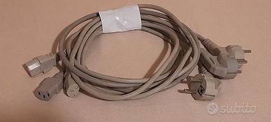 Lotto di 3 cavi di alimentazione C13 a Schuko 1,4m