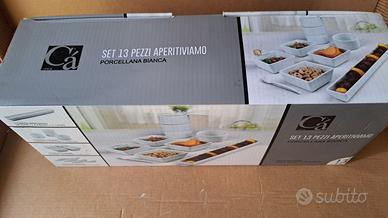 Set Aperitivo in porcellana bianca