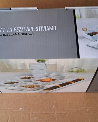 Set Aperitivo in porcellana bianca