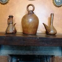 Set Vintage di Contenitori in Cuoio Artigianale