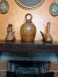 Set Vintage di Contenitori in Cuoio Artigianale