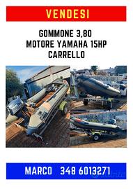 Gommone motore 15 HP carello 1800,00
