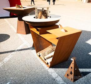 Barbecue - BBQ in corten, piano cottura 90cm X 8mm