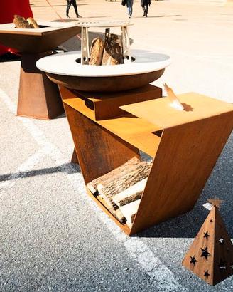 Barbecue - BBQ in corten, piano cottura 90cm X 8mm