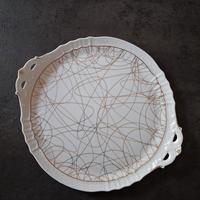 piatto torta vecchio Ginori cm 33 decoro oro