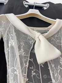 Spolverino in tulle ricamato grezO