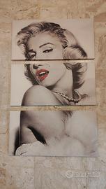 Quadro Marilyn Monroe 3 pannelli 35x70 cadauno 