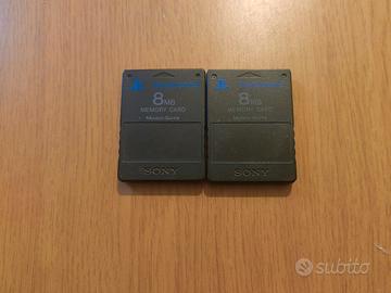 Coppia Memory Card 8MB PS2 Originali Sony