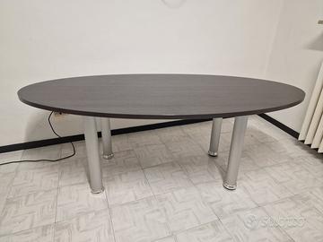 Scrivania + Tavolo Riunioni Ufficio – Legno scuro