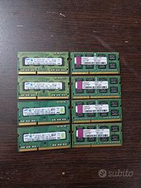 8 banchi RAM so-dimm DDR3 2gb (16gb) laptop.