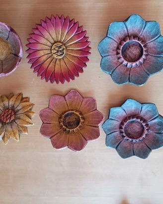 Fiori di legno con stelo