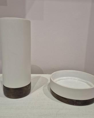 SET DECORATIVO VASO E PORTA OGGETTI