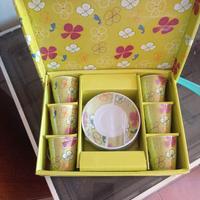 Set tazzine e piattini floreali