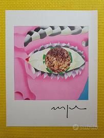 Litografia Ugo Nespolo "La Vista" - 1975, Firmata