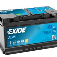 EK820 Exide Batteria Avviamento  82Ah 800A Agm