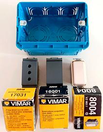 Scatola derivazione VIMAR, presa e 2 interruttori