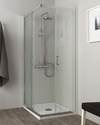 BOX DOCCIA 65X75 CM ANGOLARE PORTA SCORREVOLE