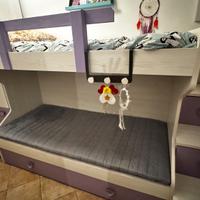 Cameretta bambina con letto a castello e armadio