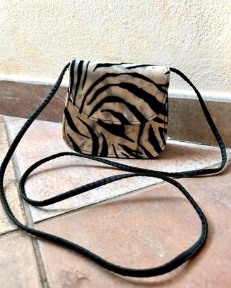 Borsa Vintage Zebrata in Velluto Y2K anni 90