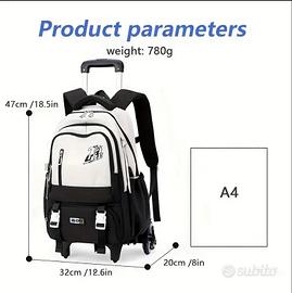 Zaino per scuola con Ruote da 25 L