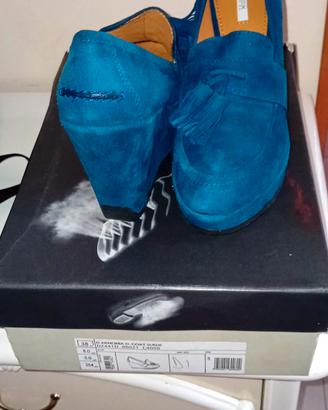 scarpe GEOX in camoscio verde petrolio, numero 38