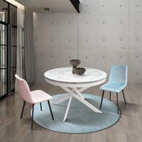 tavolo allungabile rotondo 120 ceramica bianco