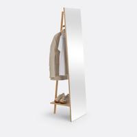 Specchiera design con appendiabiti in rovere