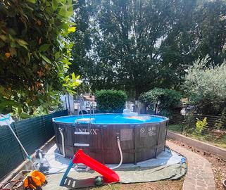 INTEX PRISM FRAME GREY WOOD 4,57 Ø x122H