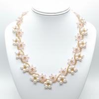 Collana Choker floreale cristallo Swarovski Perle 