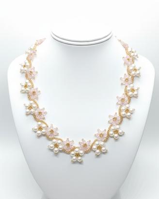 Collana Choker floreale cristallo Swarovski Perle 
