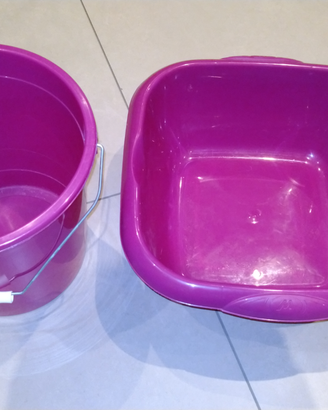 Secchi in plastica set da 2 pezzi