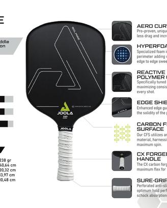 Pickleball - JOOLA Solaire + 2 Grip White Ridge